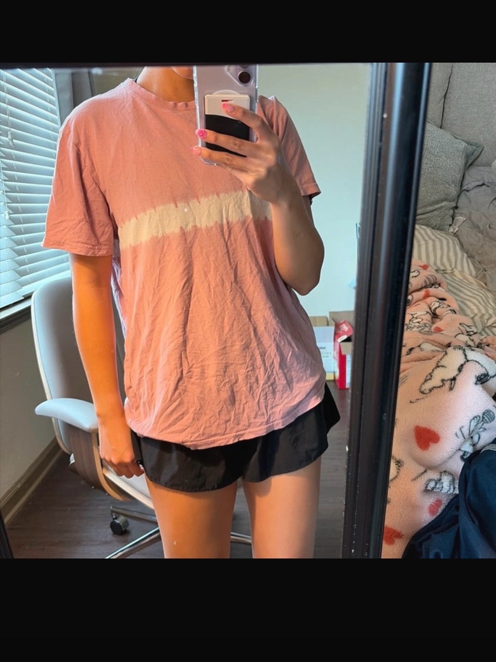 Lucky Brand Pink Short-Sleeve Tie-Dye Stripe Tee